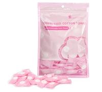 FYY 100 PCS Compressed Towel, Mini Tablets Disposable Portable Face Towel Cotton Coin Tissue for Travel, Camping, Hiking, Sport, Beauty Salon, Home Hand Wipes and Other Outdoor Activities Pink-1
