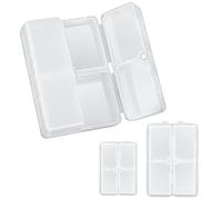 FYY 2 Pcs Daily Pill Organizer, 7 Compartments Portable Pill Case Travel Pill Organizer,[Folding Design]Pill Box for Purse Pocket to Hold Vitamins,Cod Liver Oil,Supplements and Medication-Clear