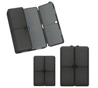 FYY 2 Pcs Daily Pill Organizer, 7 Compartments Portable Pill Case Travel Pill Organizer,[Folding Design]Pill Box for Purse Pocket to Hold Vitamins,Cod Liver Oil,Supplements and Medication-Clear Black