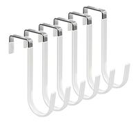 FYY 6PCS Over The Door Hooks, Door Hangers Hooks with Rubber Prevent Scratches Heavy Duty Organizer Hooks for Living Room, Bathroom, Bedroom, Kitchen Hanging Clothes, Towels, Hats, Coats, Bags White