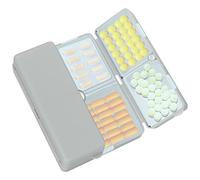 FYY 7 Day Pill Box Organiser - Travel Pill Case, [Folding Design][Large Capacity] Portable Pill Dispenser Container for Vitamins, Cod Liver Oil, Supplements, Medication Large-Grey