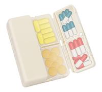 FYY 7 Day Pill Box Organiser - Travel Pill Case, [Folding Design][Large Capacity] Portable Pill Dispenser Container for Vitamins, Cod Liver Oil, Supplements, Medication Cream White