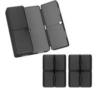 FYY Daily Pill Organizer,2 Pcs 7 Compartments Portable Pill Case Travel Pill Organizer,[Folding Design] Pill Box for Purse Pocket to Hold Vitamins,Cod Liver Oil,Supplements and Medication-Clear Black