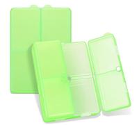 FYY Daily Pill Organizer,7 Compartments Portable Pill Case Travel Pill Organizer,[Folding Design] Large Pill Box for Purse Pocket to Hold Vitamins,Cod Liver Oil,Supplements and Medication-Clear Green