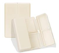 FYY Daily Pill Organizer, 7 Compartments Portable Pill Case Travel Pill Organizer,[Folding Design] Pill Box for Purse Pocket to Hold Vitamins,Cod Liver Oil,Supplements and Medication-White