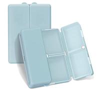 FYY Daily Pill Organizer,7 Compartments Portable Travel Pill Case/Box for Purse Pocket to Hold Vitamins,Cod Liver Oil,Supplements and Medication-SkyBlue, [Folding Design]