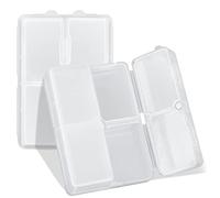 FYY Daily Pill Organizer/ Case, 7 Compartments Portable, [Folding Design] Large Travel Pill Box for Purse Pocket to Hold Vitamins,Cod Liver Oil,Supplements and Medication-Clear