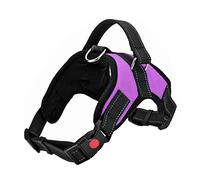 FYY Dog Harness No Pull, Breathable Adjustable Pet Vest, Reflective Oxford Easy Control Dog Harness with Sturdy Handle for Small Medium Large Dogs L-Purple