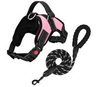 FYY Dog Harness No Pull - Breathable Adjustable Pet Vest With Lead, Reflective Oxford Easy Control Dog Harness with Sturdy Handle for Small Medium Large Dogs S-Pink