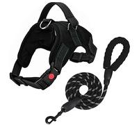 FYY Dog Harness No Pull - Breathable Adjustable Pet Vest With Lead, Reflective Oxford Easy Control Dog Harness with Sturdy Handle for Small Medium Large Dogs M-Black