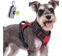 FYY Dog Harness No Pull, Escape Proof Adjustable Pet Vest, Reflective Choke Free Harness With Easy Control Padded Handle for Small Medium Large Dogs Walking and Training S-Red+Black