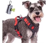 FYY Dog Harness No Pull, Escape Proof Adjustable Pet Vest, Reflective Choke Free Harness With Easy Control Padded Handle for Small Medium Large Dogs Walking and Training S-Black+Red