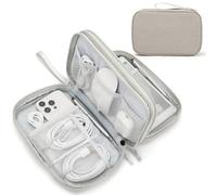 FYY Electronic Organizer, Large Travel Cable Organizer Bag Pouch Electronic Accessories Carry Case Portable Waterproof Double Layers All-in-One Storage Bag for Cable, Cord, Charger, Phone, Khaki