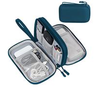 FYY Electronics Accessories Organiser Bag, Double-Layer Travel Cable Organiser Bag Pouch Portable Waterproof All-in-One Carry Travel Bag for Cable, Cord, Charger, Phone, Hard Disk S-Dark Green