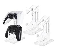 FYY Game Controller Holder 2 Pack - 2 Tiers Universal Dual Controller Stand Headphone Holder, Acrylic Clear Controller Display Stand Compatible with Nintendo Switch Xbox PS5 PS4