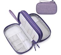 FYY Travel Cable Organiser, Electronics Accessories Bag, Waterproof Tech Storage Pouch, 2-Layer Universal Carry Case for Charger, Power Bank, USB Drive S-Purple