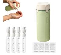 FzailproH 4 in 1 Travel Bottle Dispenser, Portable Refillable Travel Bottles for Toiletries with Label & Scale, Leak Proof Travel Containers for Shampoo Lotion Cream fit Trip Business (Green)