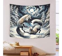 FZALUECVA 3D Fox Printed Wall Blanket Home Decoration Bedding Poster Wall Art Tapestry Tapestries Wall Hanging Soft Polyester for Bedroom Living Room Dorm Home Decorations 150cmx200cm