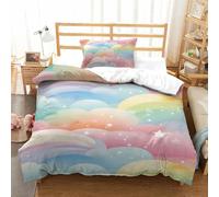 FZALUECVA Duvet Cover Set Rainbow Decorative Duvet Cover Comforter Cover Polyester Microfiber 2pc with Zipper Bedding for Bedroom, Guestroom Single（135x200cm）