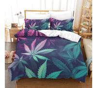 FZALUECVA Palm Leaves Duvet Cover Set Bedding Set 3D Microfiber Comforter Cover with Pillow Shams, 2 Piece Set, Zipper Quilt Cover Double(200x200cm)