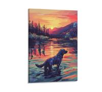 FZALUECVA The Labrador Retriever Wall Decor Poster Canvas Prints Picture Modern Wall Art Picture Wall Hanging for Bathroom Wall Decor 16x24inch(40x60cm)