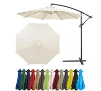 Fzamudng Outdoor Patio Umbrella Replacement Canopy For 6 Ribs/8 Ribs, Replacement Parasol Canopy For Garden Umbrella, Garden Umbrella Cover Replacement Parasol Fabric Cover for Sun Shade White