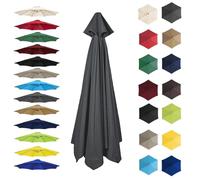 Fzamudng Replacement Parasol Canopy Waterproof, Parasol Replacement Canopy Cover Sun Shade Garden Umbrella Cloth for 8 Ribs 6 Ribs Large Patio Umbrella Replacement Canopy Weatherproof Grey