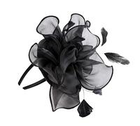 Fzaqwen 1920s Feather Fascinator Headband Valentine's Decor, Black, as described