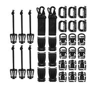 Fzaqwen 2 Pieces Backpacking Elastic Rope Backpack Walking Pole Fixing Hiking Stick Holder Backpack Tie Cord Material Suitable for Outdoor Adventure M, Nero1#, 32pcs