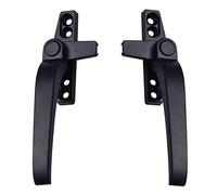 Fzaqwen 2 Pieces Casement Locking Handle Zinc Alloy Universal Window Handle Door Handle Suitable for Double Glazing Security Doors, Black Left+Black Right, 113x73x23mm