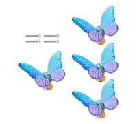 Fzaqwen 4 Pieces Drawer Pulls Butterfly Shape Metal Cabinet Pull Handles Aluminum Alloy Knobs Hardware Suitable for Kitchen Cabinets Wardrobe, Purple and Blue