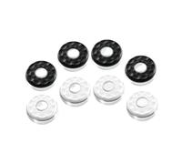 Fzaqwen 8 Pieces Shuffleboard Pucks Mini Game Set Stainless Steel Base Easy Portable Use Suitable for Family Gatherings Game Nights, Black White
