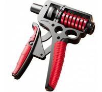 Fzaqwen Adjustable Hand Gripper Grip Exerciser Forearm Strengthener With Turn Knob Resistance And Textured Anti Slip Handle, Diamond Enhanced Soft Rubber Model [5-165KG Adjustable], Flame Red