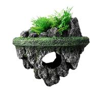 Fzaqwen Aquarium Decor Rockery Aquarium Landscape Rock Hiding Cave Fish Tank Decor Bridge Ornament Arch Structure Simulation PP Foam Suitable for Lawn Yard, L