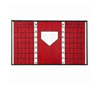 Fzaqwen Baseball Training Pad Batting Mat Strike Zone Hitting Surface Practice Rug With Non Slip Backing Vinyl Construction Suitable for youth coaching team workouts backyard practice, Red