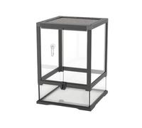 Fzaqwen Black-Framed Glass Terrarium with Front Doors Sturdy Reptile Terrarium with Top Screen Ventilation for Home Display Areas, Planted Enclosures, 30x30x45 CM