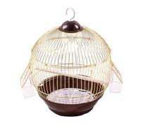 Fzaqwen Cage with Feeder, Perch for Parrot, Cage for Lovebirds, Cockatiels And Small Birds, Gold
