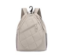 Fzaqwen Case Tennis Badminton Pickleball Backpack Bag with Racket Stabilizer Strap and Separate Shoe Compartment Polyester with UPF Lining Suitable for, Brown, Camel