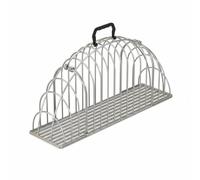 Fzaqwen Cat Grooming Cage Iron Wire Secure Blow Dehydrating Pet Carrier Bathing Portable Double-Door Opening Suitable for Animal Doctor Visits Travel Outdoor Transportation, Silver, S