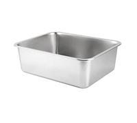 Fzaqwen Cat Litter Tray Stainless Steel Potty Open Cats Litter Pan Rectangle Design with Portable Handles Indoor Toilet Suitable for Small An, 60cmx40cmx10cm