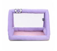 Fzaqwen Cat Playhouse Bed Pet Tent House Shelter Nest With Soccer Goal Styled Frame Mesh Sidewalls Hanging Toy Ball Padded Border Cozy Pad Foldable Portable Suitable for cats travel, Light Purple