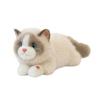 Fzaqwen Children Sound Doll Stuffed Cat Toy Cuddly Kitten Figure Paw Button Soft Surface Suitable for bedtime reading time nursery decor playroom, Amber Cat Sounding, 38cm