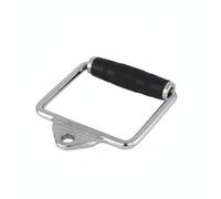 Fzaqwen D Shaped Row With Knurled Grip Cable Machine Attachment Tricep Pull Back Workout Accessory Chrome Steel Build for secure hold under sweat suitable for classes, Rubber D Handle