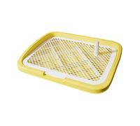 Fzaqwen Dog Toilet Tray Mesh Grids Toilet Pet Training Pad Holder Puppy Potty Pad Removable Net Reusable Open Top for Small Medium Dog Suitable for Pet Room L, Yellow