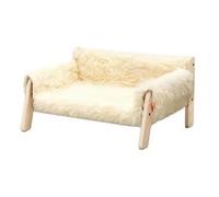 Fzaqwen Easy to Install Feline Lounger Chair Off-the-Ground Resting Space, Raised Cat Couch with Wooden Frame, Breathable, Elevated Pet Bed with Detachable Cushion, Cats,