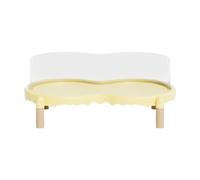 Fzaqwen Elevated Stand for Puppy And Cat Bowls, Protects The Neck, Raised Feeding Station for Bowls, Yellow