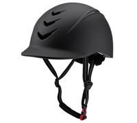 Fzaqwen Equestrian Helmet Riding Helmet Horseback Helmet Helmet With Adjustable Chin Strap and Ventilation Slots PC Construction suitable for training stable work casual riding, Black, L 58-62CM