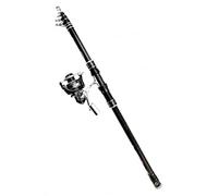 Fzaqwen Fishing Rod telescopic pole carbon construction with metal components and suitable for outdoor fishing hiking family trips, 2.7m