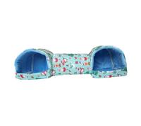 Fzaqwen Guinea Pig Tunnel Small Animal Tunnel Tube Pet Bed Polyester Spacious Hideaway Suitable for Home Decoration Single, blue snowman