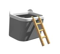 Fzaqwen Hamster Bath Container Sand Bath Accessories with Ladder Detachable PP Material Design Easy to Clean Suitable for Small Pet Gerbil